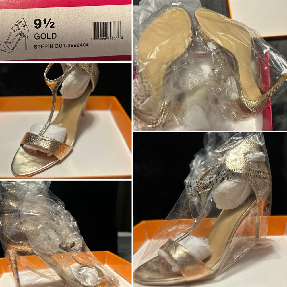 Steppin' Out Shimmering Gold Heels